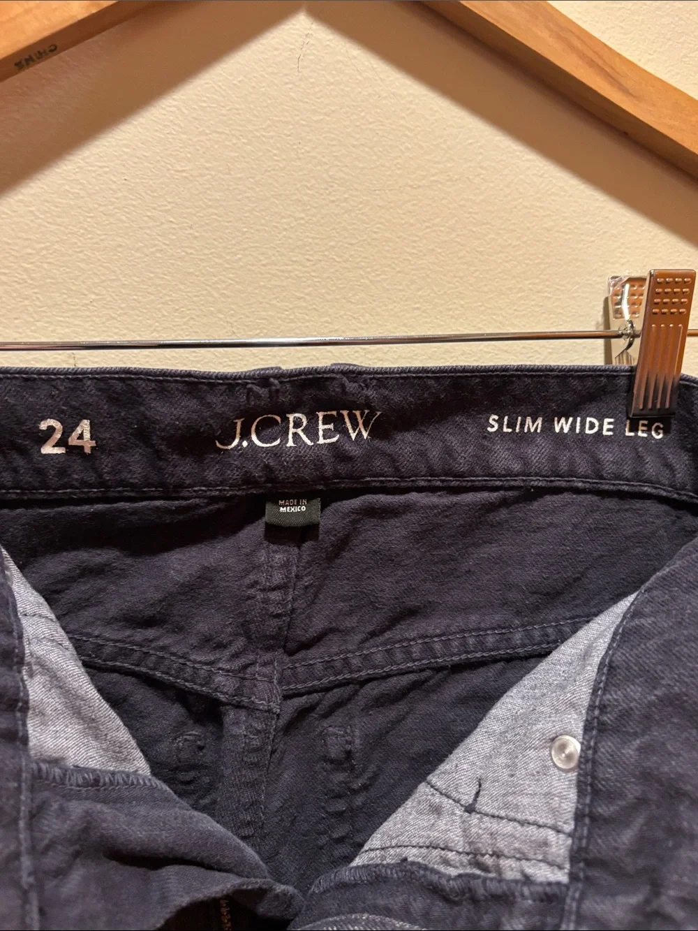 J. Crew Dark Navy denim wide  Leg Pants
